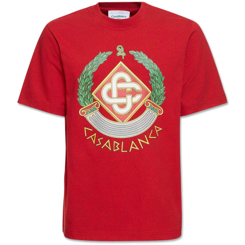 Casa Blanca Crest T-shirt Red Designer Tee