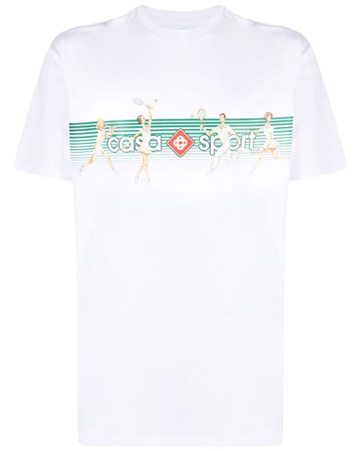 Casablanca logo-print organic-cotton T-shirt