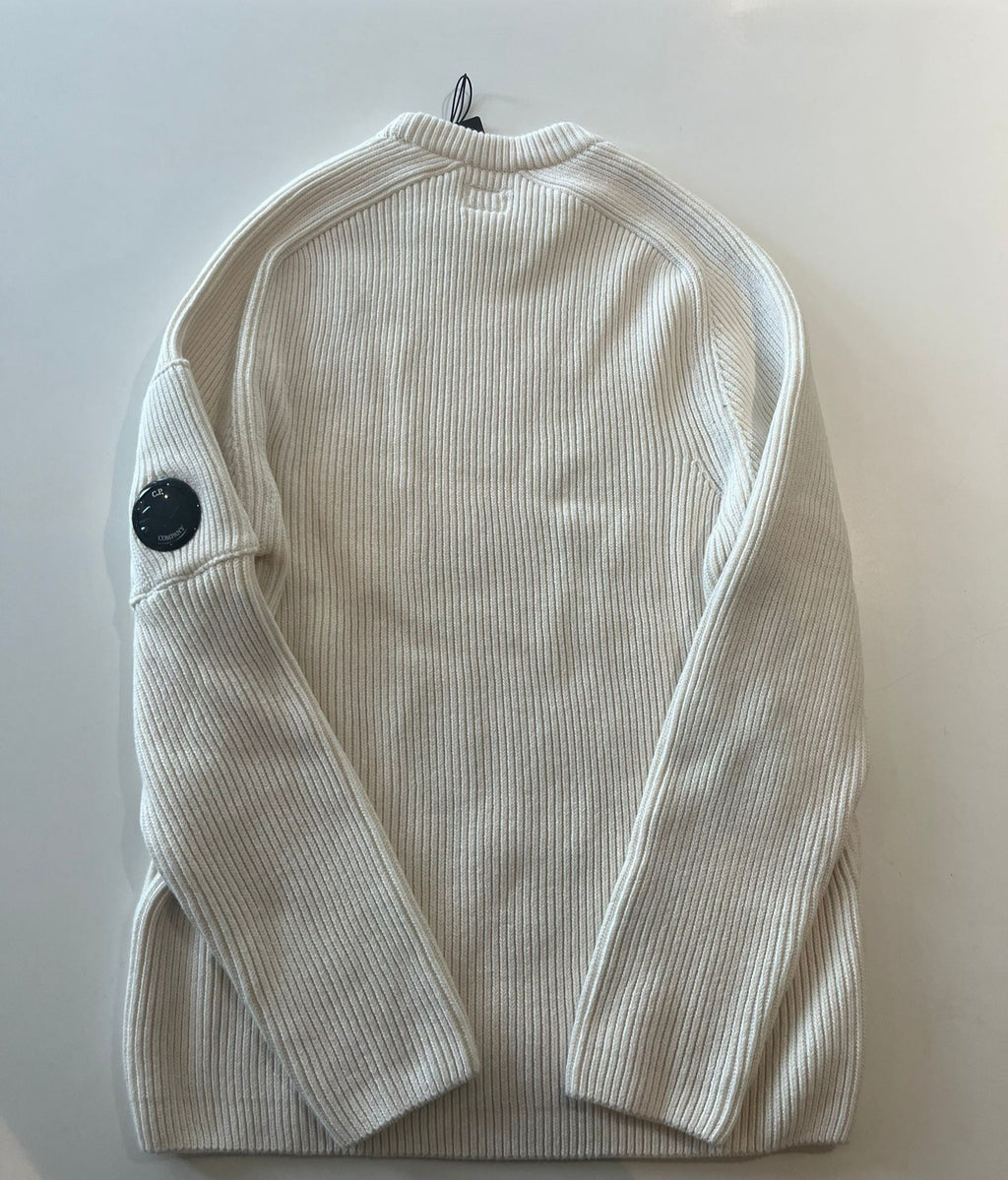 CP Company Lens Knit Jumper - Gauze White