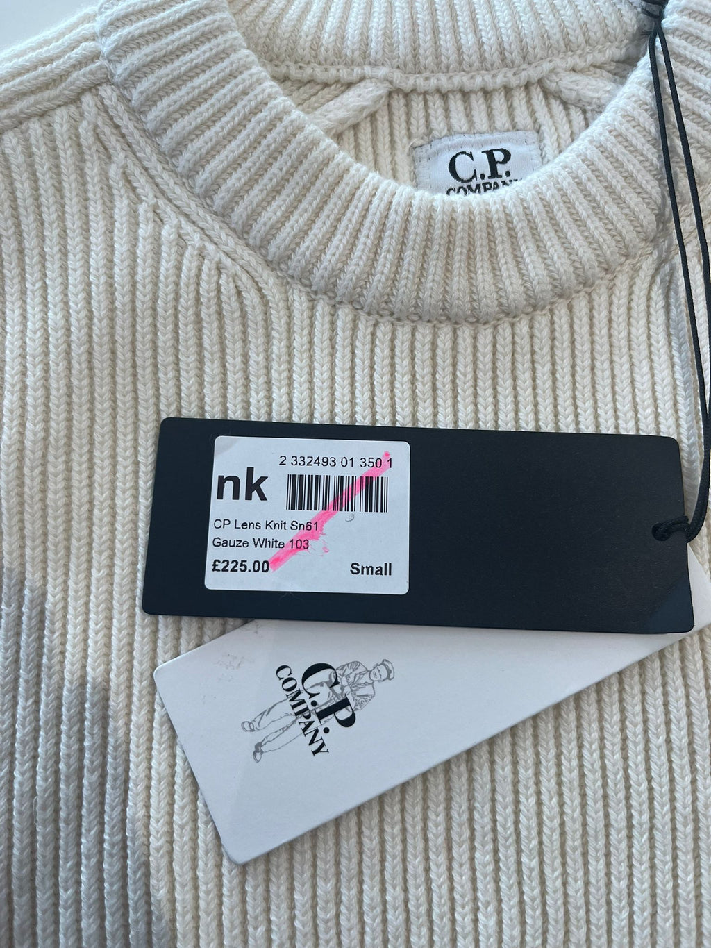 CP Company Lens Knit Jumper - Gauze White